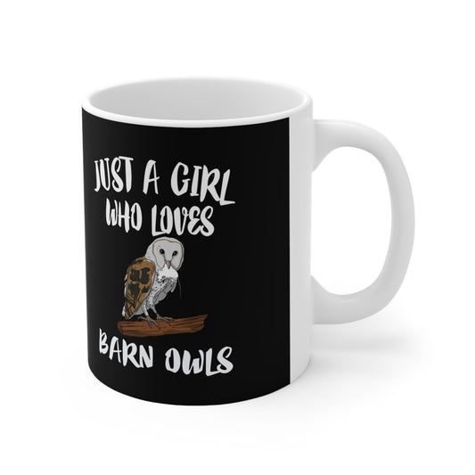 Just A Girl Who Loves Barn Owls Coffee Mug - barn owl print design
