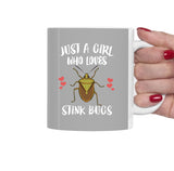 Just A Girl Who Loves Stink Bugs Tea Coffee Mug, Stink Bug Lover Gift, Insect Animal Mug Image 2