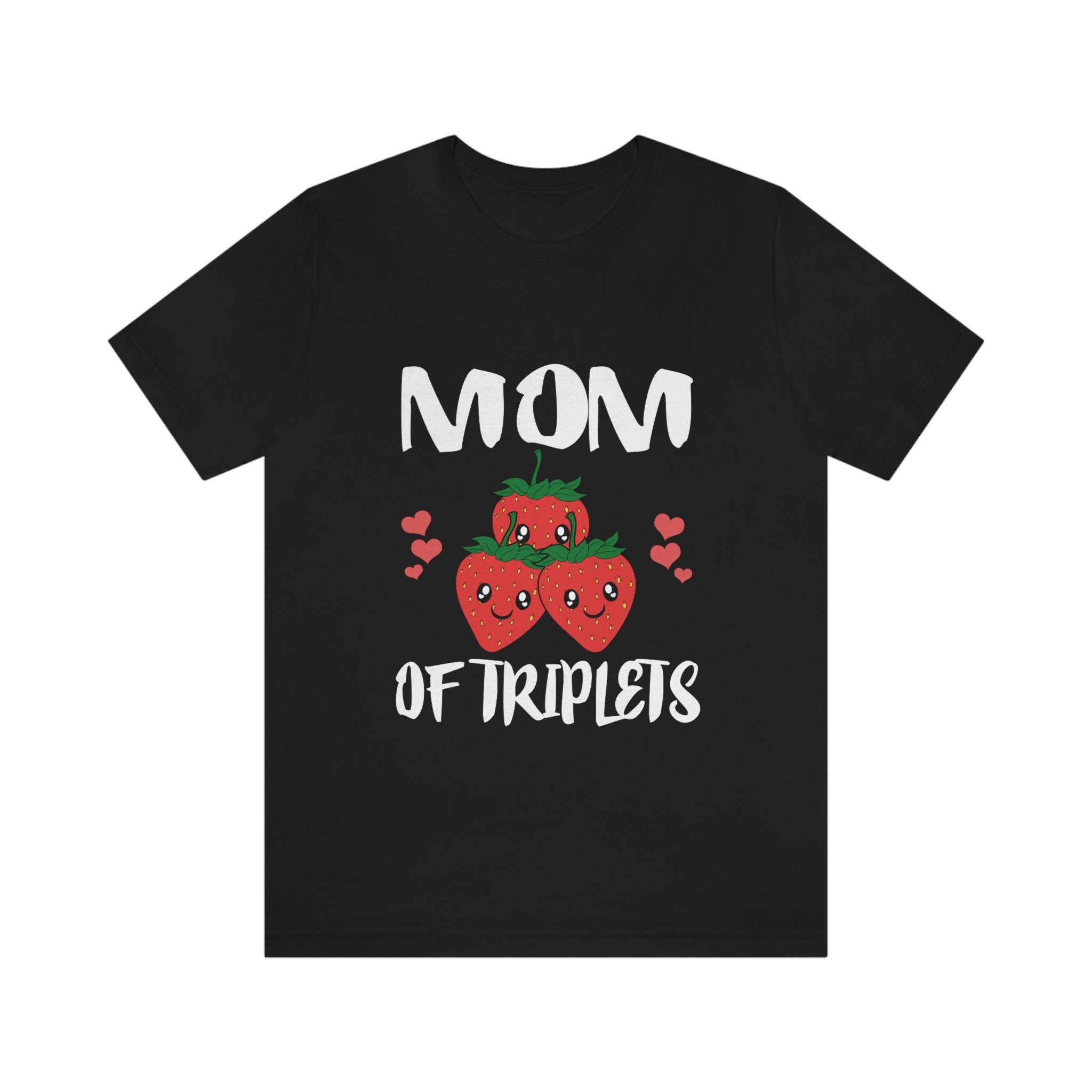 Mom Of Triplets Strawberry Shirt, Mom Of Triplets Gift, Mother Triplets Pregnancy Announcement T-Shirt Image 2