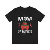 Mom Of Triplets Strawberry Shirt, Mom Of Triplets Gift, Mother Triplets Pregnancy Announcement T-Shirt Image 2