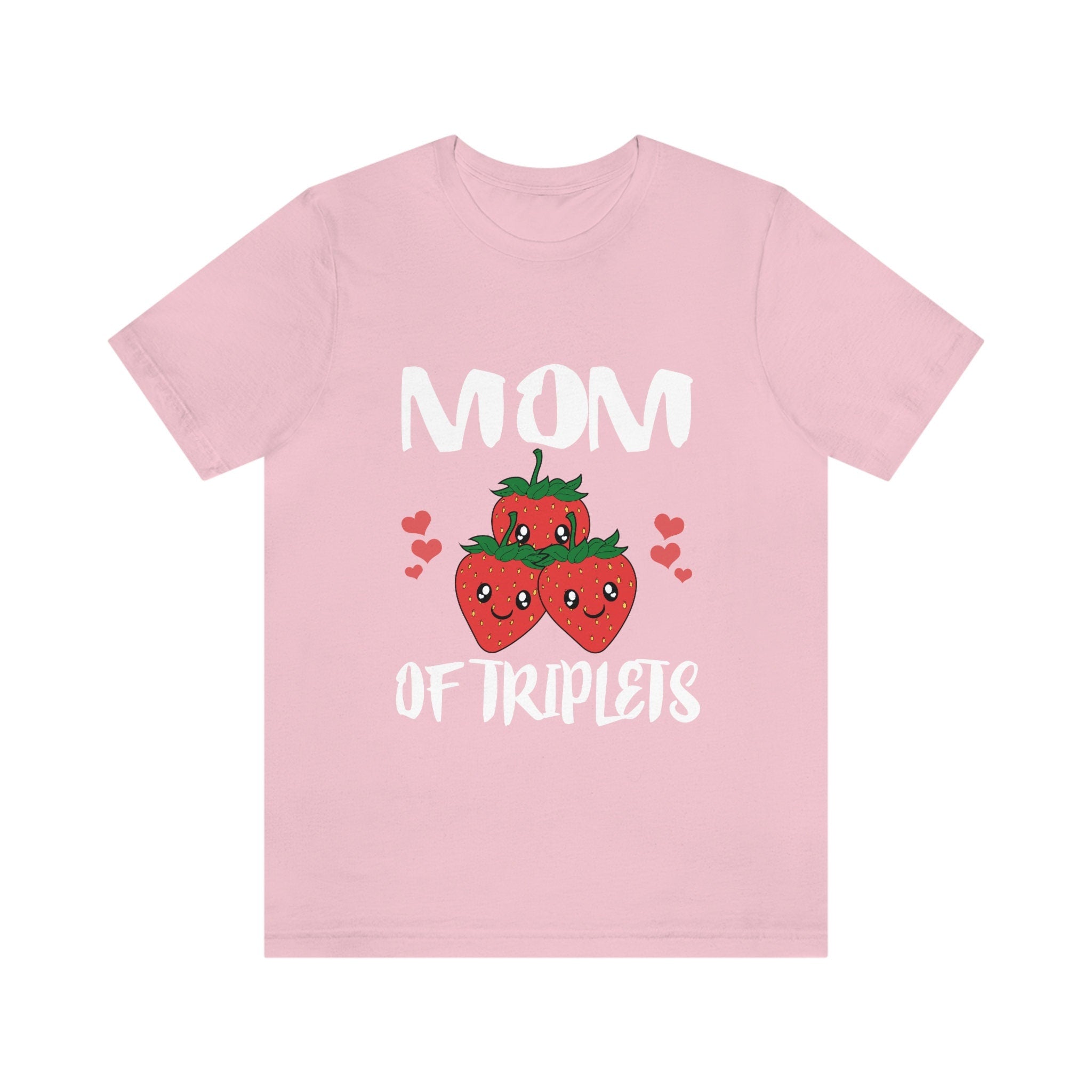 Mom Of Triplets Strawberry Shirt, Mom Of Triplets Gift, Mother Triplets Pregnancy Announcement T-Shirt Image 3