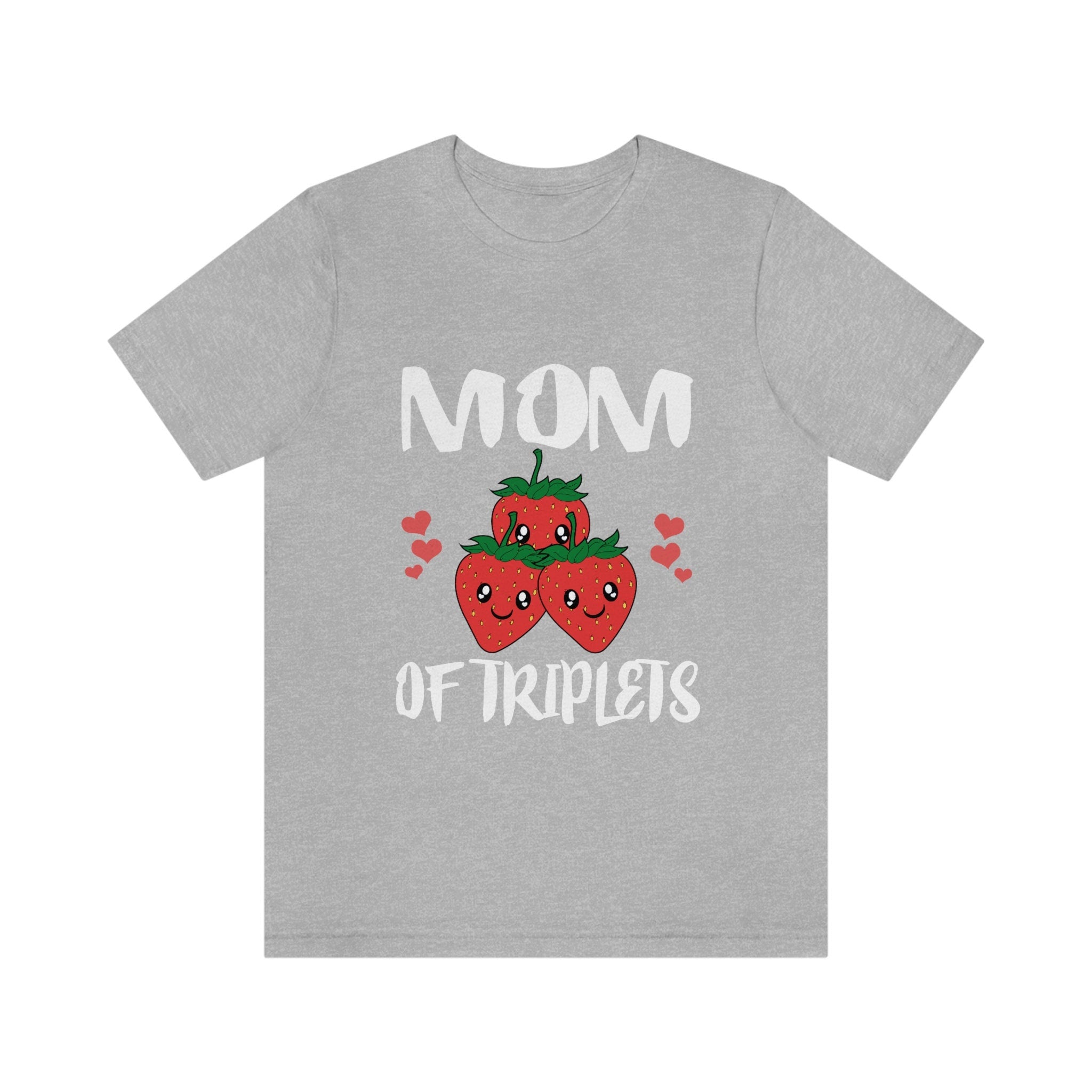 Mom Of Triplets Strawberry Shirt, Mom Of Triplets Gift, Mother Triplets Pregnancy Announcement T-Shirt Image 5