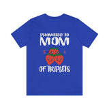 Promoted To Mom Of Triplets Strawberry Shirt, Mom Of Triplets Gift, Mother Triplets Pregnancy Announcement T-Shirt Image 4