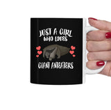 Just A Girl Who Loves Giant Anteaters Tea Coffee Mug, Giant Anteater Lover Gift, Giant Anteater Women Animal Mug Image 2