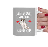 Just A Girl Who Loves Ragdoll Cats Tea Coffee Mug, Ragdoll Cat Lover Gift, Cat Women Animal Mug Image 2