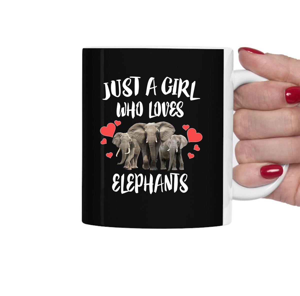 Just A Girl Who Loves Elephants Tea Coffee Mug, Elephant Lover Gift, Elephant Women Animal Mug Image 1