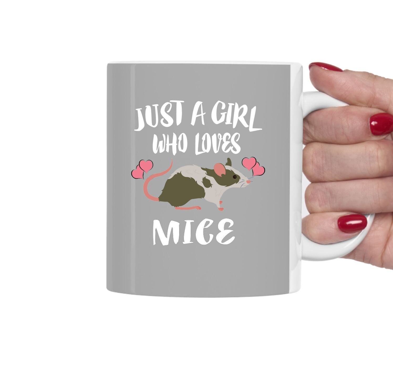 Just A Girl Who Loves Mice Mouse Tea Coffee Mug, Mouse Lover Gift, Mouse Women Animal Mug Image 2