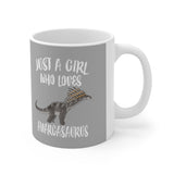 Just A Girl Who Loves Amargasaurus Dinosaur Tee Coffee Mug, Amargasaurus Lover Gift, Amargasaurus Animal Mug Image 1