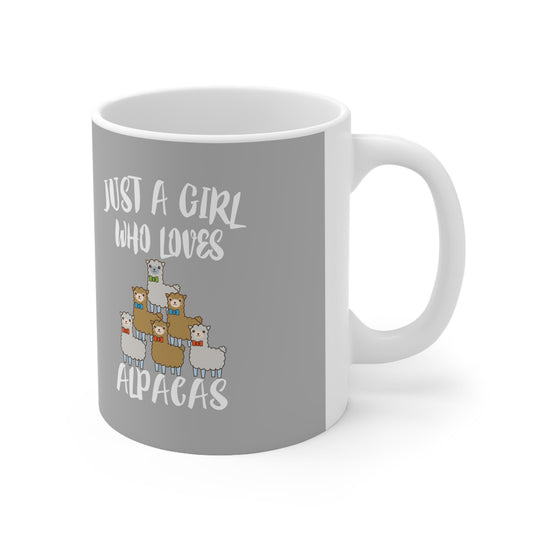 Just A Girl Who Loves Alpacas Coffee Mug - alpaca print design