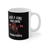 Just A Girl Who Loves Allosaurus Dinosaur Tee Coffee Mug, Allosaurus Lover Gift, Allosaurus Animal Mug Image 2