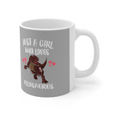 Just A Girl Who Loves Allosaurus Dinosaur Tee Coffee Mug, Allosaurus Lover Gift, Allosaurus Animal Mug Image 1