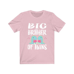 Big brother of twins dinosaurs sibling announcement tee for boy