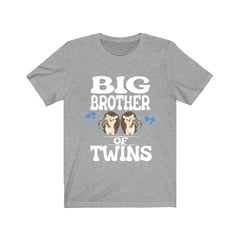 Big Brother Of Twins Hedgehog T-Shirt - hedgehog big brother print