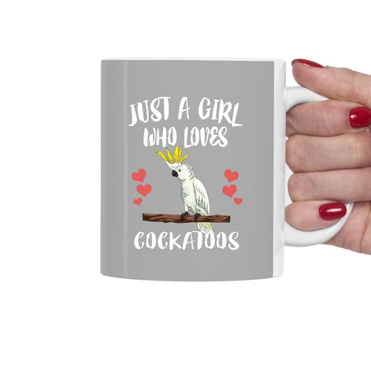 Just A Girl Who Loves Cockatoos Coffee Mug - cockatoo print design