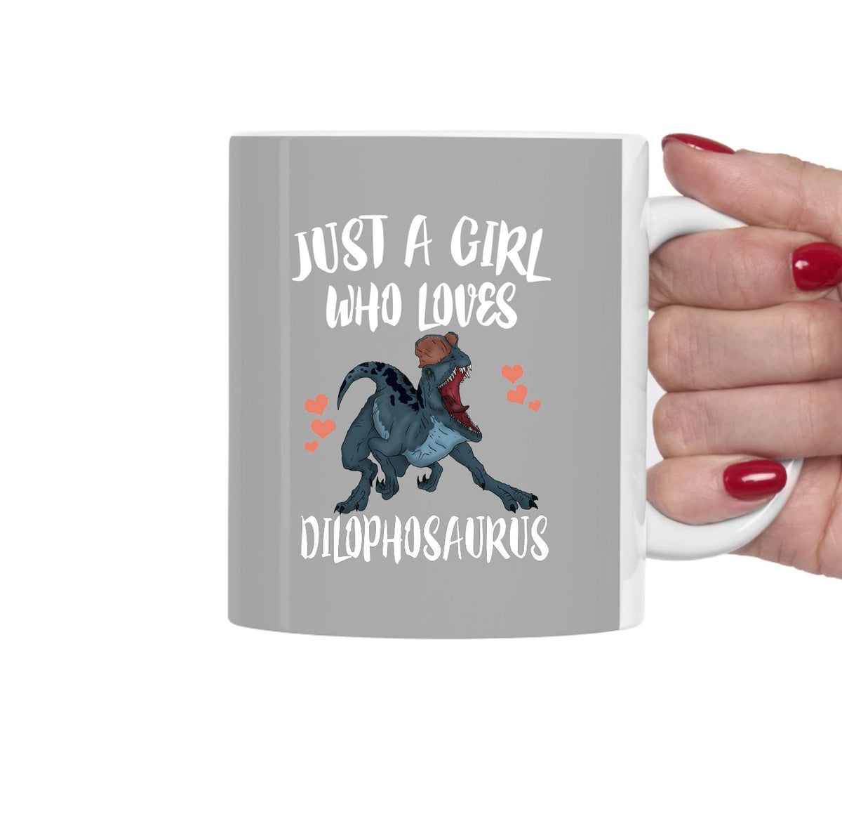 Just A Girl Who Loves Dilophosaurus Dinosaur Tee Coffee Mug, Dilophosaurus Lover Gift, Dilophosaurus Animal Mug Image 1