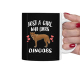 Just A Girl Who Loves Dingoes Dog Tee Coffee Mug, Dingo dog Lover Gift, Dog Animal Mug Image 2