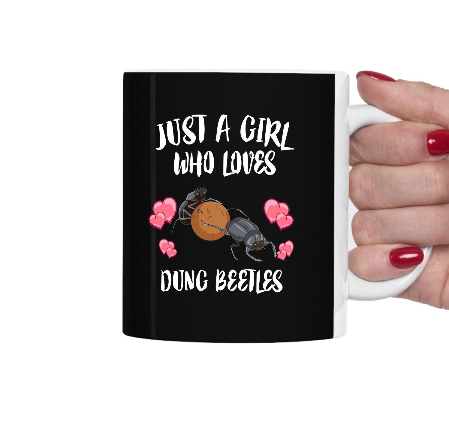 Just A Girl Who Loves Dung Beetles Tee Coffee Mug, Dung Beetle Lover Gift, Dung Beetle Animal Mug Image 2
