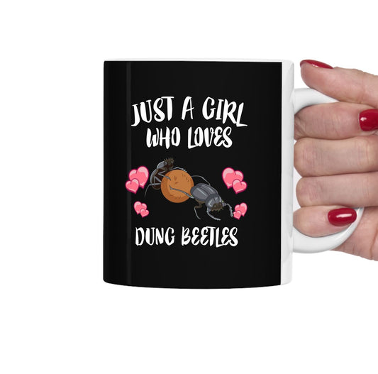 Just A Girl Who Loves Dung Beetles Coffee Mug - dung beetle print design