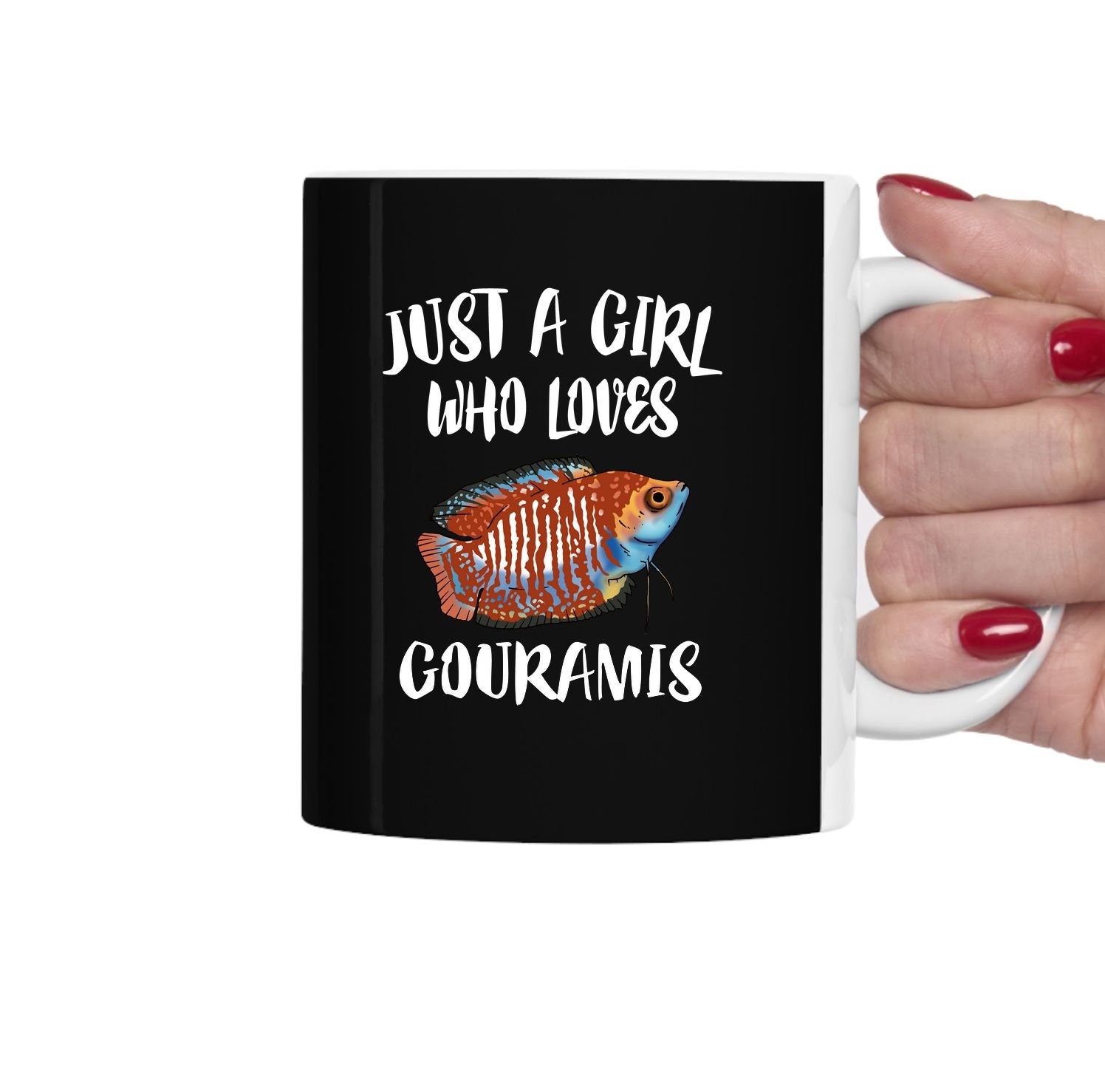 Just A Girl Who Loves Dwarf Gourami Fish Tea Coffee Mug, Dwarf Gourami Lover Gift, Gourami Animal Mug Image 2