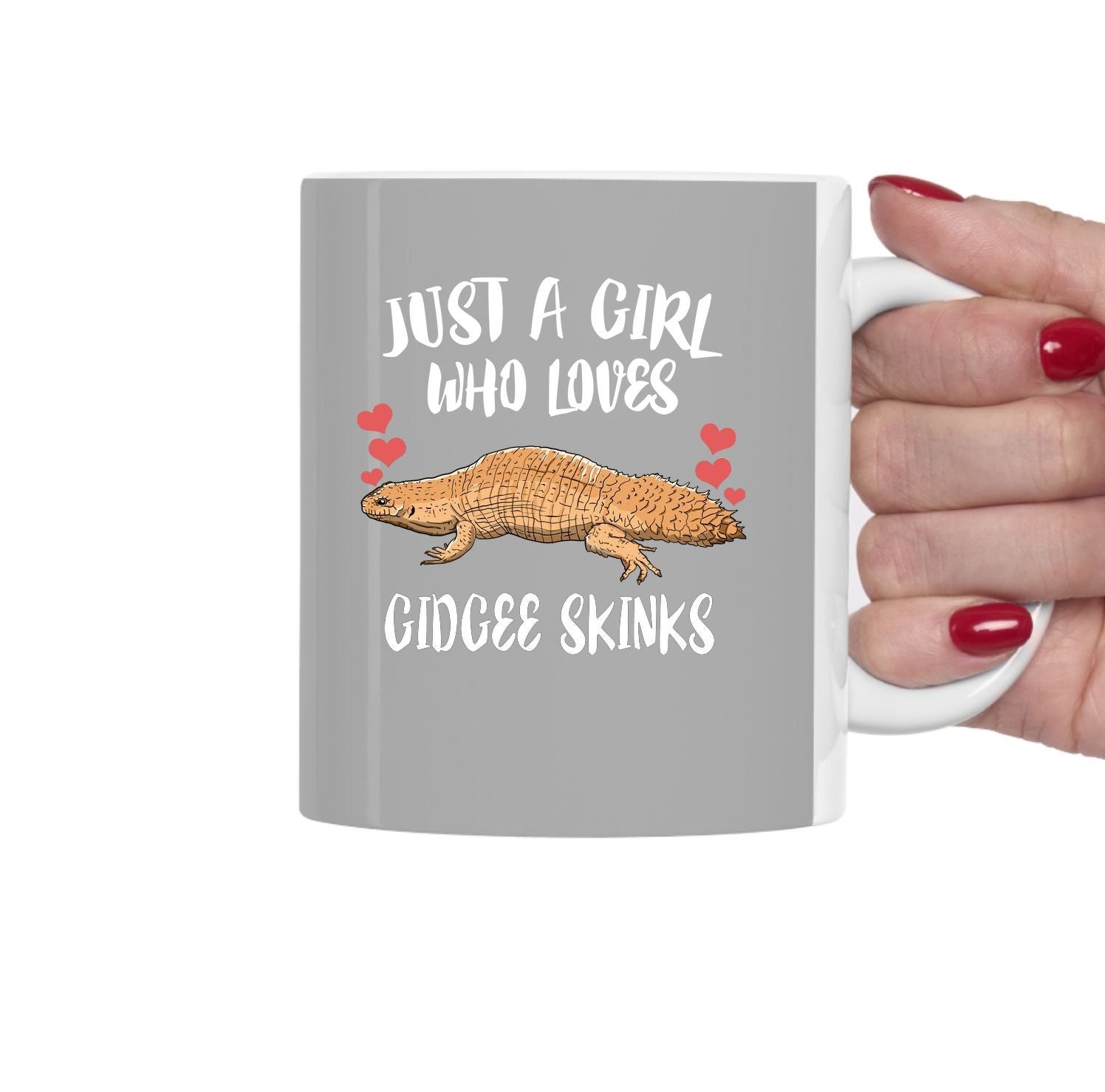 Just A Girl Who Loves Gidgee Skinks Lizards Tea Coffee Mug, Gidgee Skink Lover Gift, Lizard Animal Mug Image 2