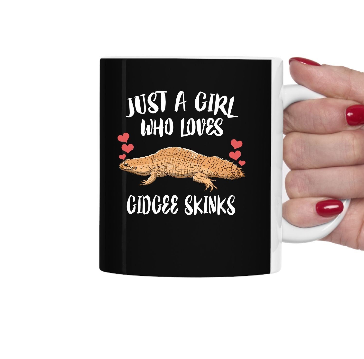 Just A Girl Who Loves Gidgee Skinks Lizards Tea Coffee Mug, Gidgee Skink Lover Gift, Lizard Animal Mug Image 1