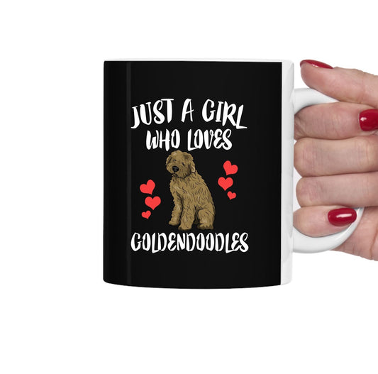 Just A Girl Who Loves Goldendoodles Coffee Mug - goldendoodle print design