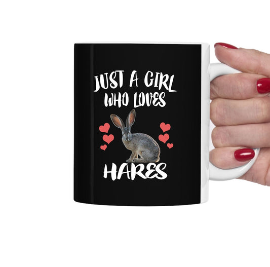 Just A Girl Who Loves Hares Coffee Mug - hare print design
