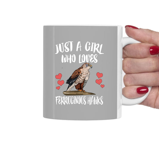 Just A Girl Who Loves Ferruginous Hawks Coffee Mug - ferruginous hawk print design
