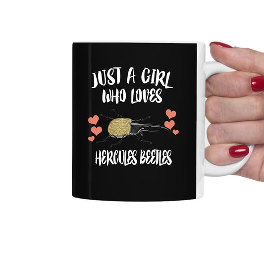 Just A Girl Who Loves Hercules Beetles Coffee Mug - hercules beetle print design