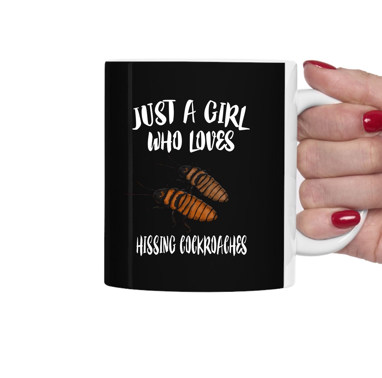 Just A Girl Who Loves Hissing Cockroaches Tee Coffee Mug, Hissing Cockroach Lover Gift, Cockroach Animal Mug Image 2