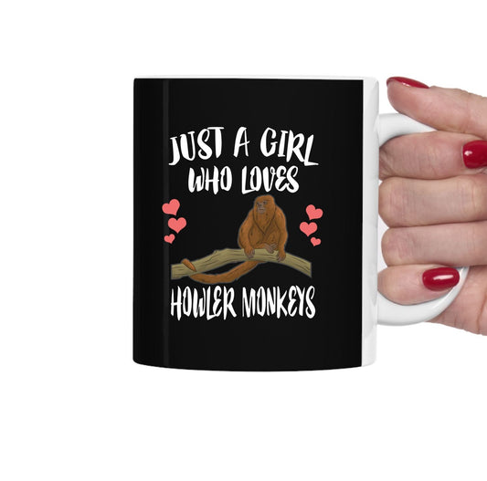 Just A Girl Who Loves Howler Monkeys Coffee Mug - howler monkey print design