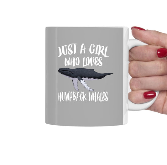 Just A Girl Who Loves Humpback Whales Coffee Mug - humpback whale print design