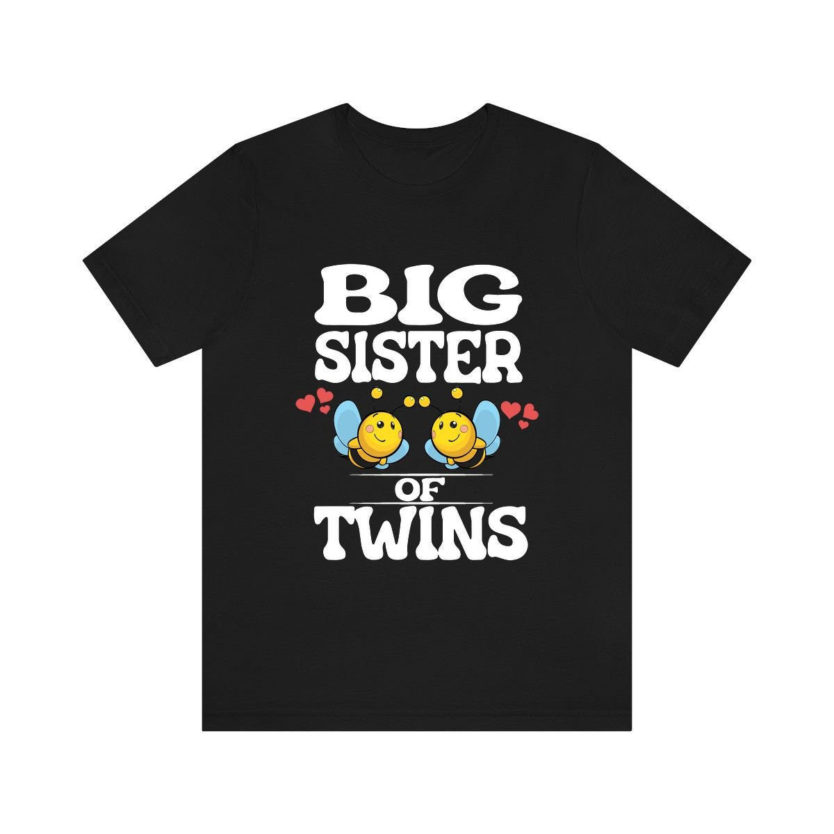 Big Sister Of Twins Bees Shirt, Big Sister Of Twins Gift, Twins Sister Gift, Big Sister Of Twins Announcement T-Shirt Image 1