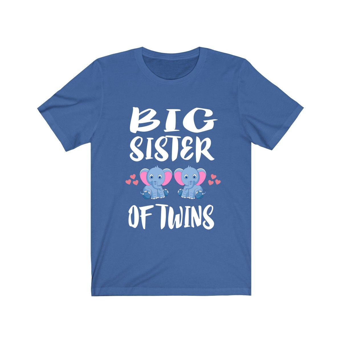 Big Sister Of Twins Elephants Shirt, Big Sister Of Twins Gift, Twins Sister Gift, Big Sister Of Twins Announcement T-Shirt Image 2