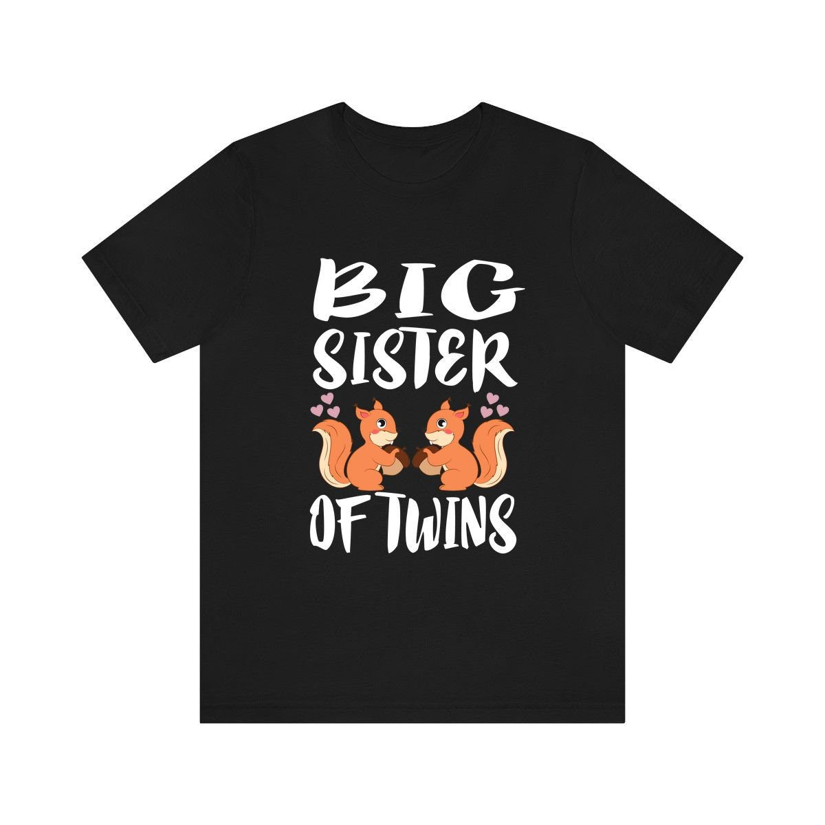 Big Sister Of Twins Squirrels Shirt, Big Sister Of Twins Gift, Twins Sister Gift, Big Sister Of Twins Announcement T-Shirt Image 1