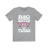 Big Sister Of Twins Unicorns Shirt, Big Sister Of Twins Gift, Twins Sister Gift, Big Sister Of Twins Announcement T-Shirt Image 3