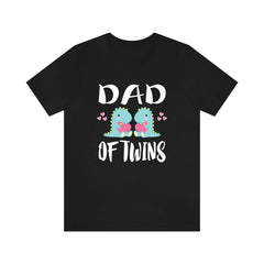 Dad of twins dinosaurs father announcement tee for dino twin dad