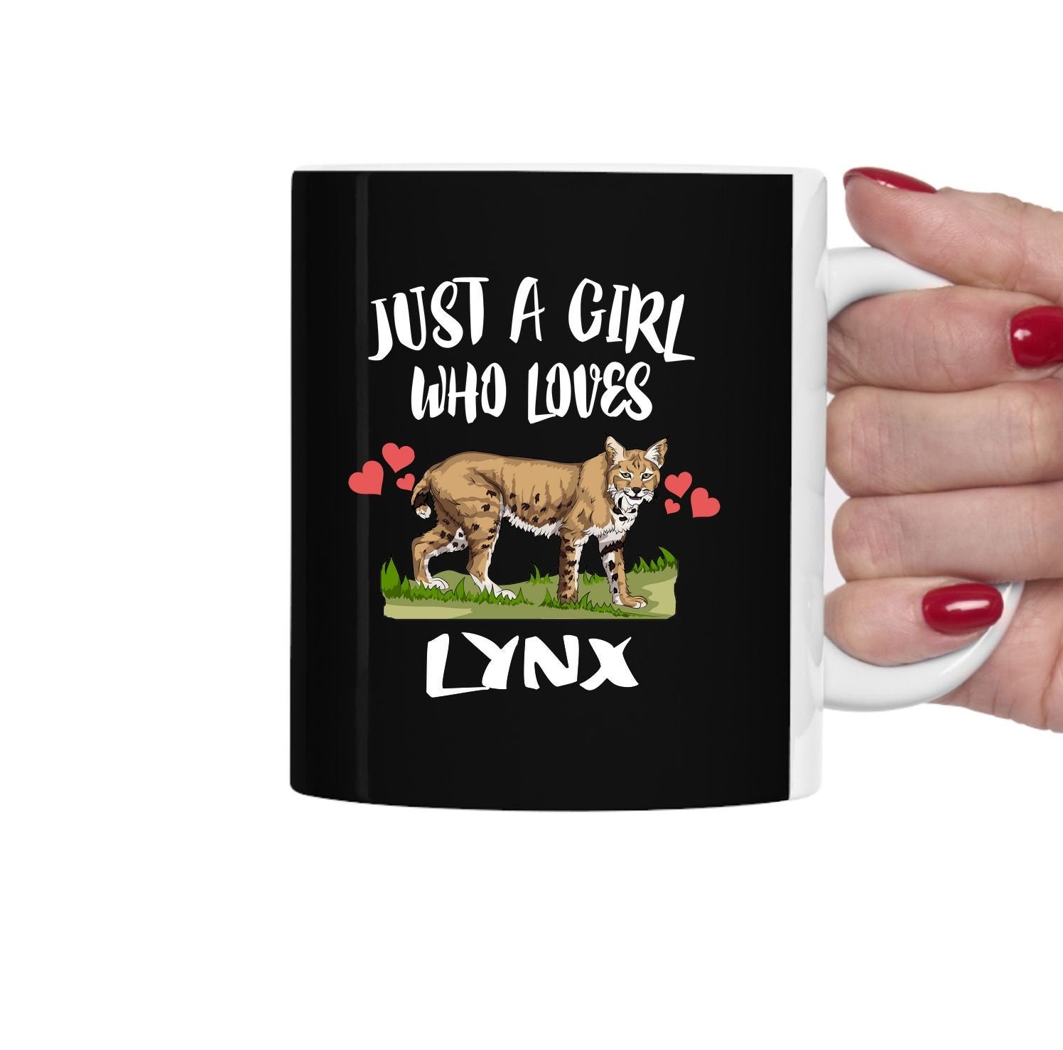 Just A Girl Who Loves Lynx Tea Coffee Mug, Lynx Lover Gift, Lynx Animal Mug Image 1