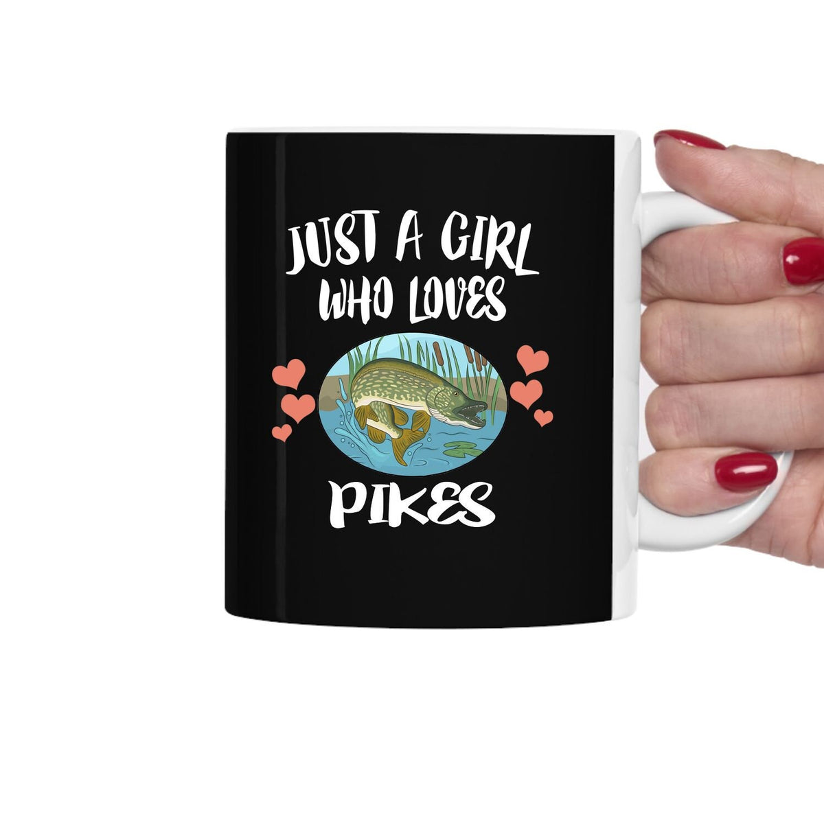 Just A Girl Who Loves Pikes Fish Tea Coffee Mug, Pike Lover Gift, Fishing Animal Mug Image 1