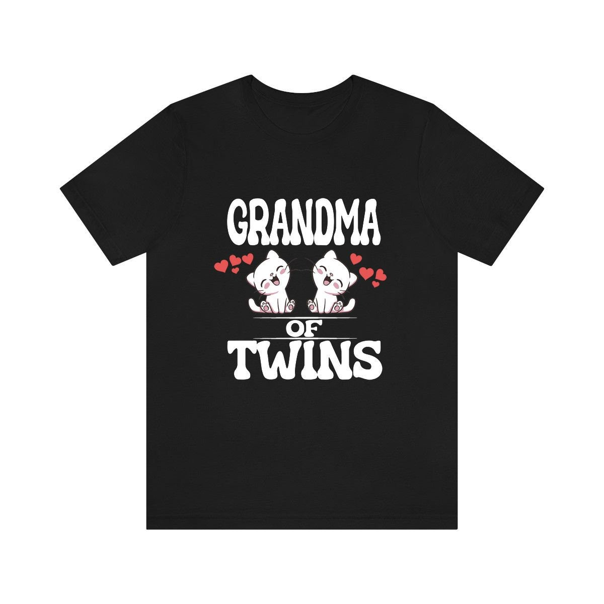 Grandma Of Twins Cats Shirt, Grandma Of Twins Gift, Grandma Of Twins Announcement Grandmother Gift T-Shirt Image 2