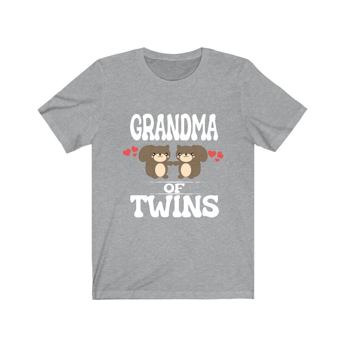 Grandma Of Twins Shirt, Grandma Of Twins Squirrels Gift, Grandma Of Twins Announcement Grandmother Gift T-Shirt Image 3
