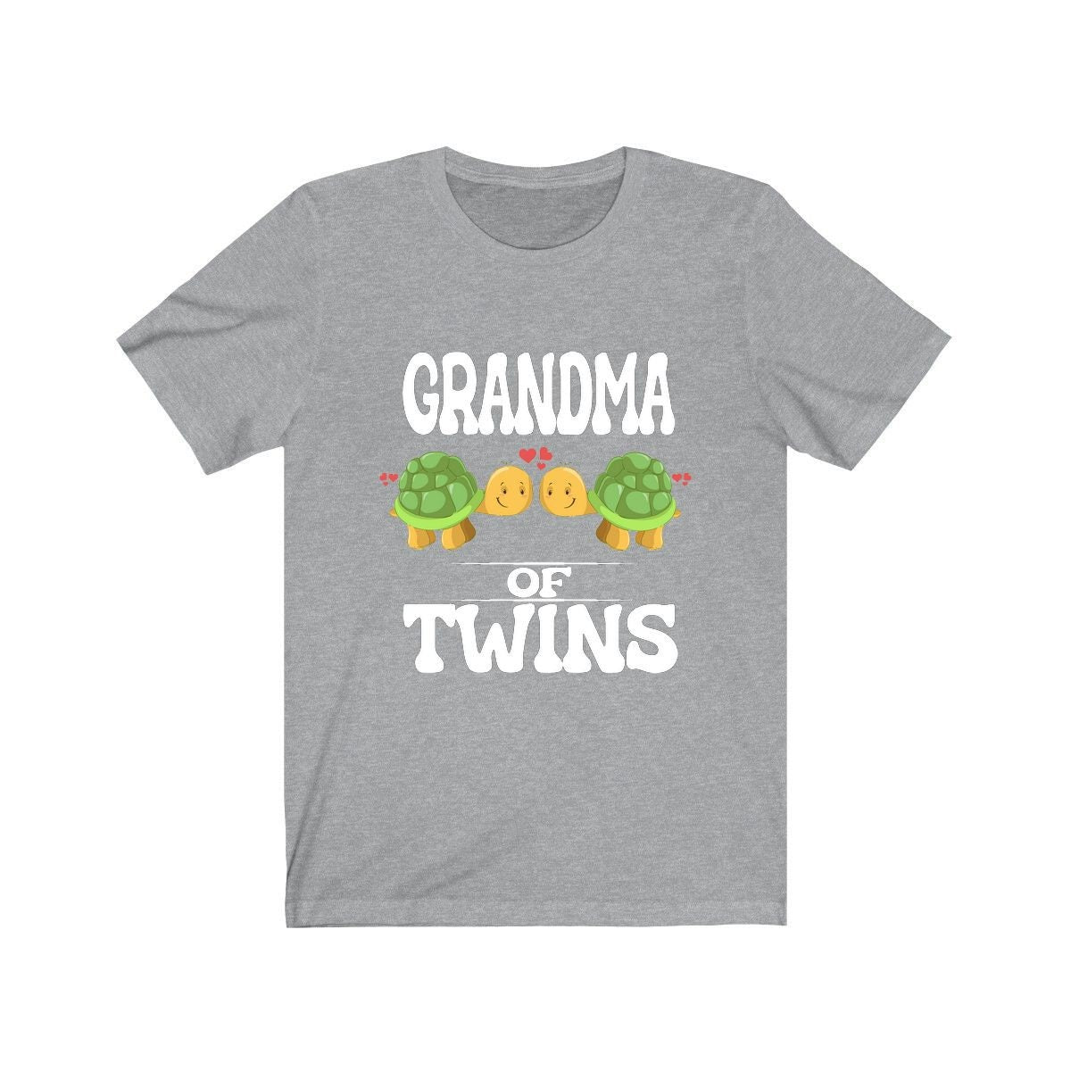 Grandma Of Twins Shirt, Grandma Of Twins Turtles Gift, Grandma Of Twins Announcement Grandmother Gift T-Shirt Image 3
