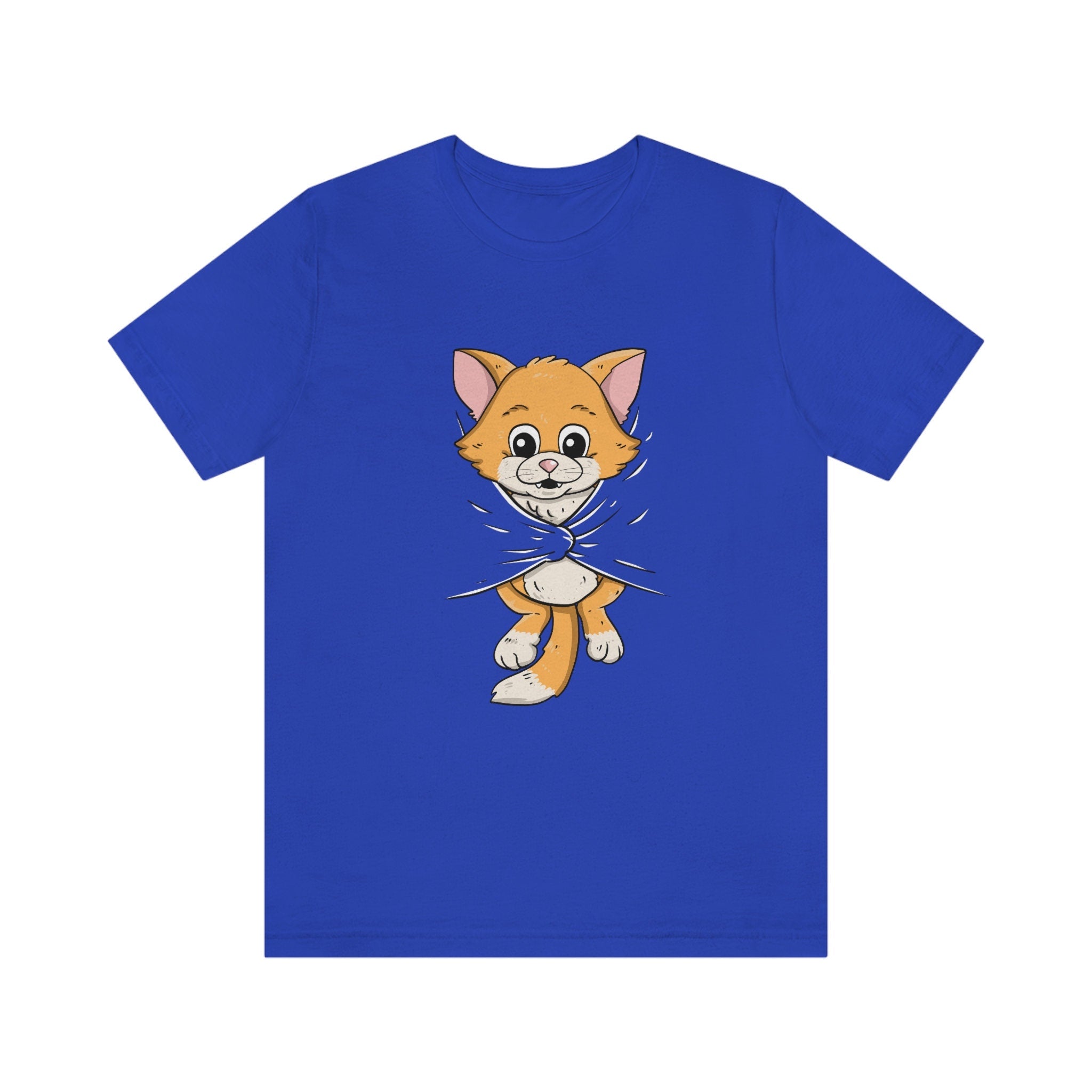 Cats Kitten Behind A T-Shirt, Cat Lover Shirt, Cute Cat Shirt, Cat Funny Shirt, Girl Boy Cat Lover Gift, Cat Girl T-Shirt Image 5