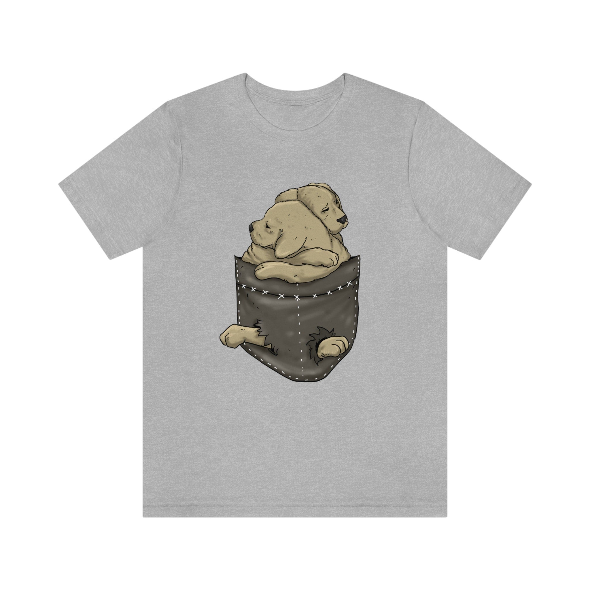 Dog Puppy In A Pocket T-Shirt, Labrador Golden Retriever Lover Shirt, Cute Dog Shirt, Dog Funny Shirt, Girl Boy Dog Gift, Dog Girl T-Shirt Image 3