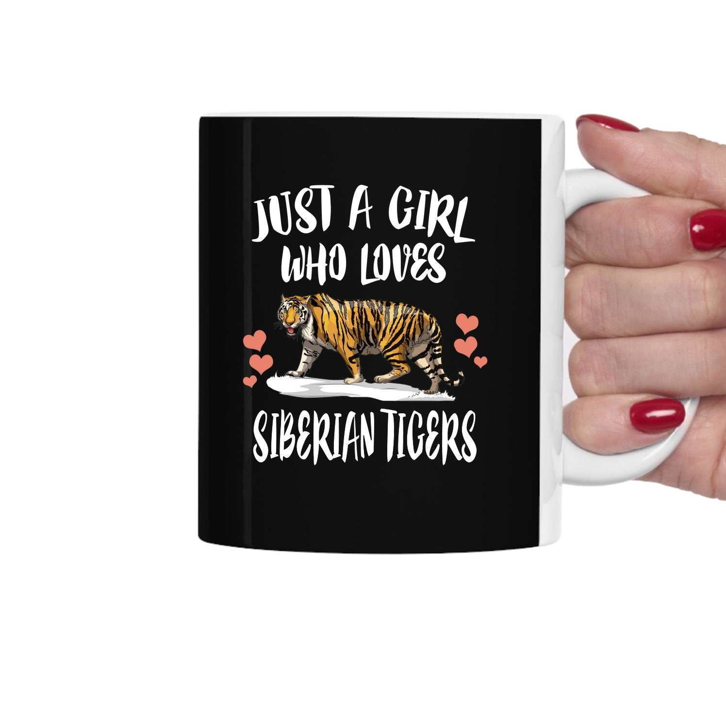 Just A Girl Who Loves Siberian Tigers Tea Coffee Mug, Siberian Tiger Lover Gift, Tiger Animal Mug Image 2