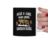 Just A Girl Who Loves Siberian Tigers Tea Coffee Mug, Siberian Tiger Lover Gift, Tiger Animal Mug Image 2