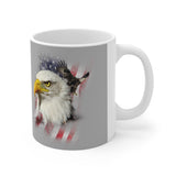 American Bald Eagle USA Flag Coffee Mug, Bald Eagle Lover Gift, USA Flag Shirt, United States Gift, Animal Mug Image 2