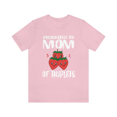 Promoted To Mom Of Triplets Strawberry Shirt - triplets mom print design