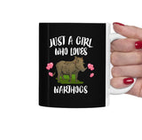 Just A Girl Who Loves Warthogs Tea Coffee Mug, Warthog Lover Gift, Warthog Animal Mug Image 2