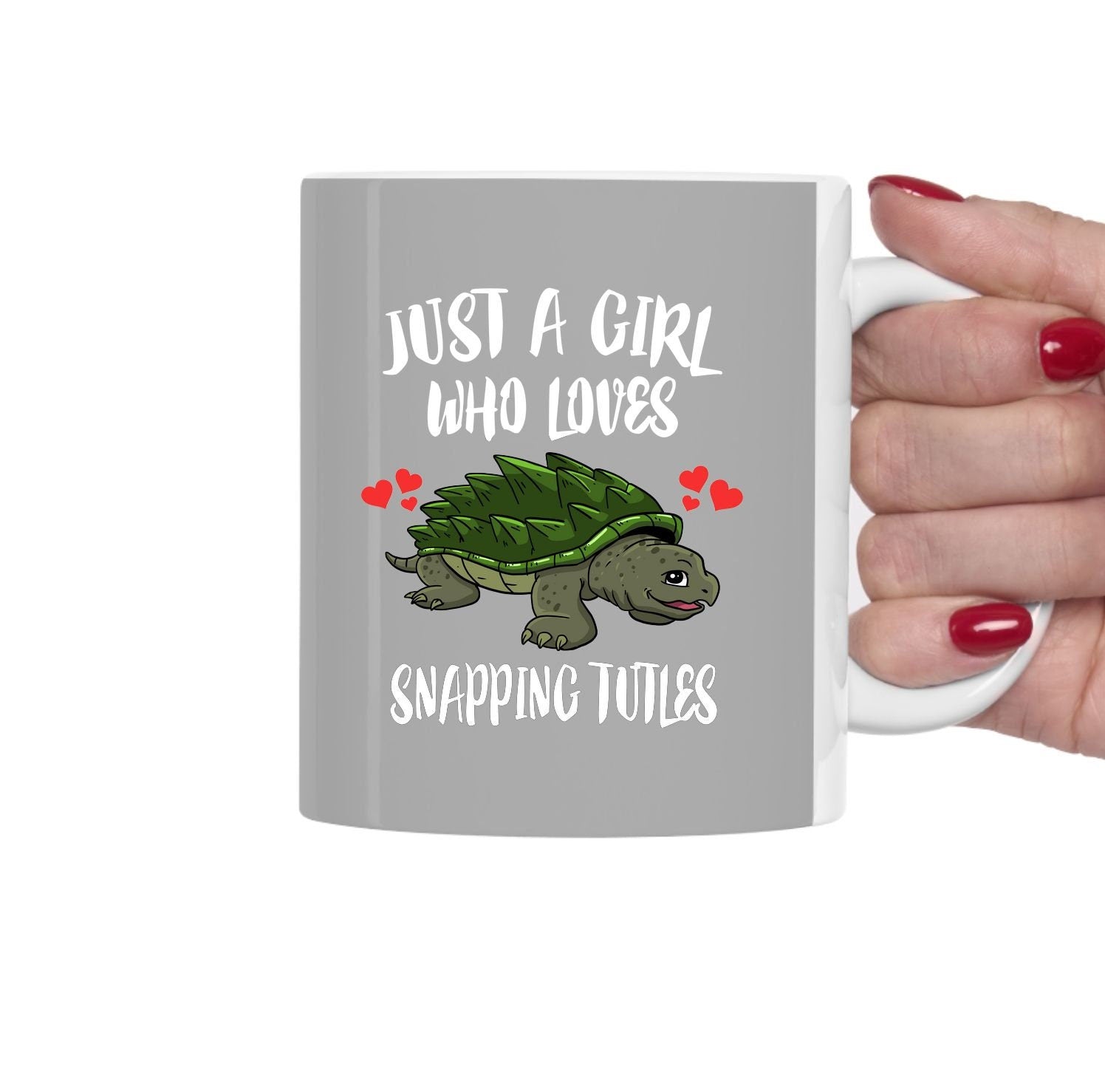 Just A Girl Who Loves Snapping Turtles Tea Coffee Mug, Snapping Turtle Lover Gift, Snapping Turtle Women Animal Mug Image 1